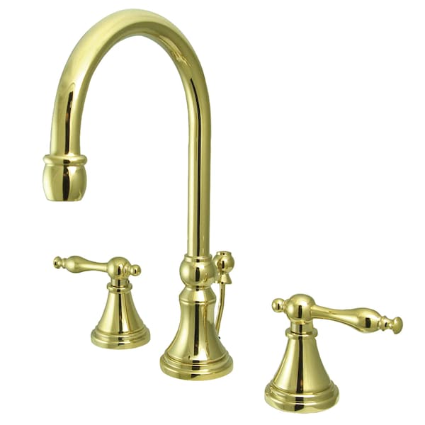 8" Widespread Bathroom Faucet, Polished Brass
